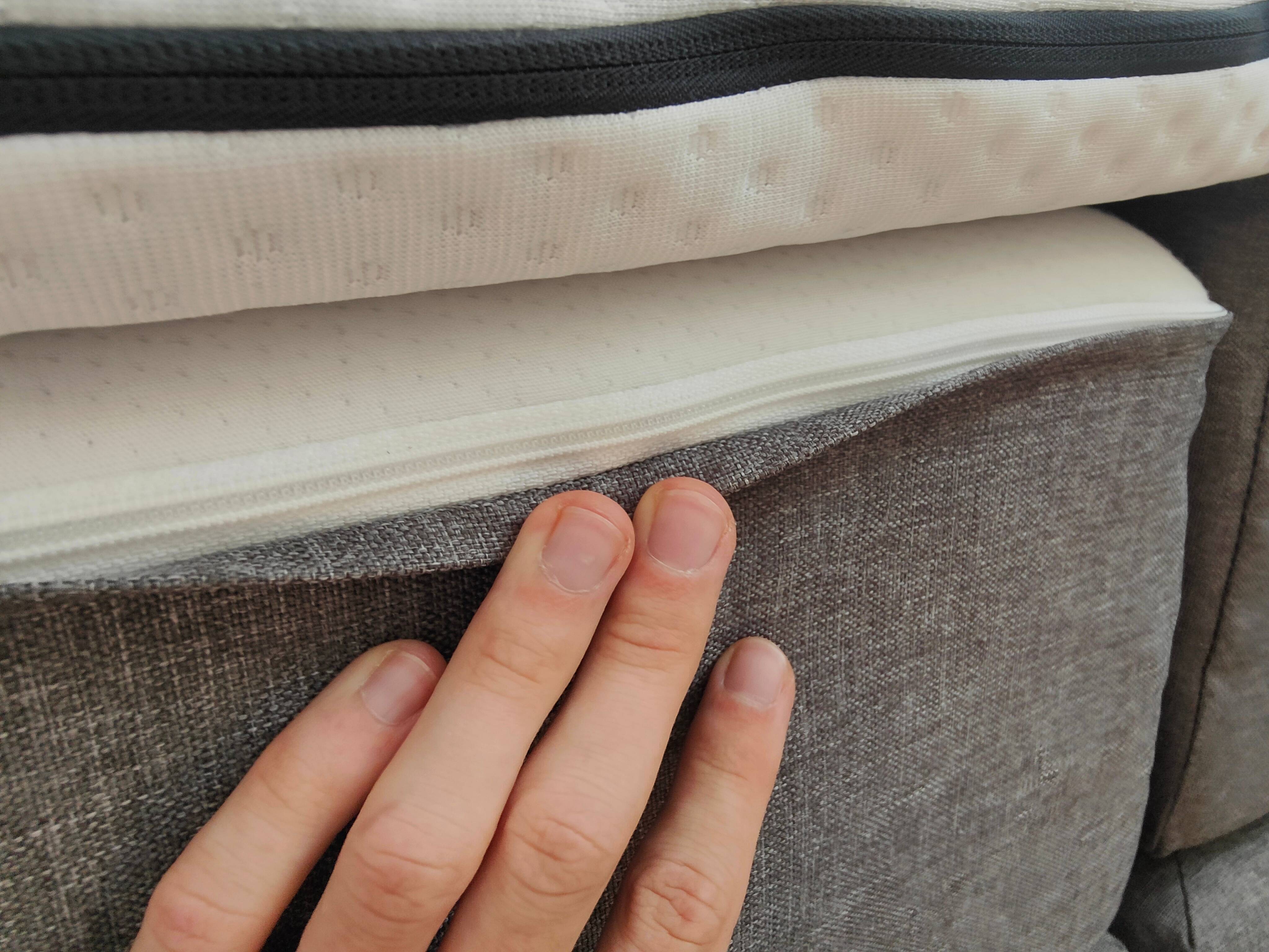 Material des Emma Premium Stauraum Boxspringbettes
